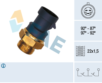 FAE Temperaturkontakt, kølerventilator 37910 for PEUGEOT FIAT ALFA ROMEO