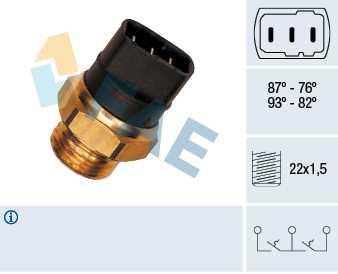 FAE Temperaturkontakt, kølerventilator 37950 for AUDI VW STANDARD AUTOMOBILE