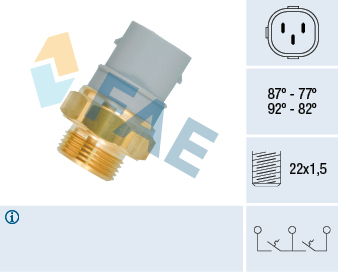 FAE Temperaturkontakt, kølerventilator 38160 for VW STANDARD AUTOMOBILE