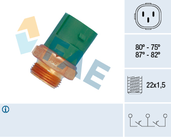 FAE Temperaturkontakt, kølerventilator 38165 for VW