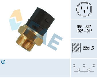 FAE Temperaturkontakt, kølerventilator 38180 for FORD VW SKODA STANDARD AUTOMOBILE