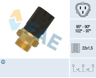 FAE Temperaturkontakt, kølerventilator 38185 for VW STANDARD AUTOMOBILE