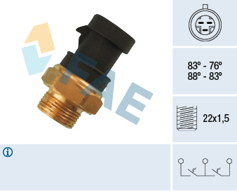 FAE Temperaturkontakt, kølerventilator 38200 for FIAT