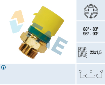 FAE Temperaturkontakt, kølerventilator 38210 for OPEL GENERAL MOTORS