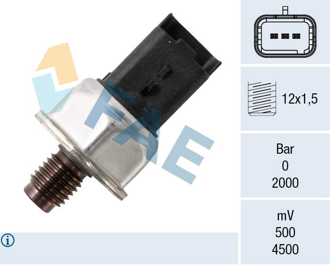FAE Sensor, brændstoftryk 15621 for RENAULT