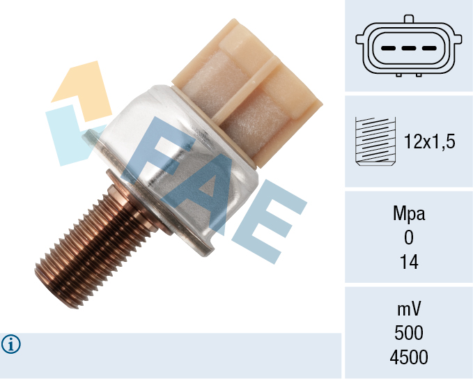 FAE Sensor, brændstoftryk 15632 for RENAULT