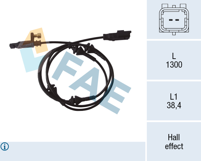 FAE ABS Sensor 78089 for CITROËN PEUGEOT