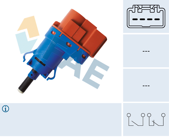 FAE Stoplyskontakt 24796 for PEUGEOT OPEL FORD JEEP FIAT ABARTH GENERAL MOTORS IVECO JAGUAR STANDARD AUTOMOBILE LAND ROVER TESLA