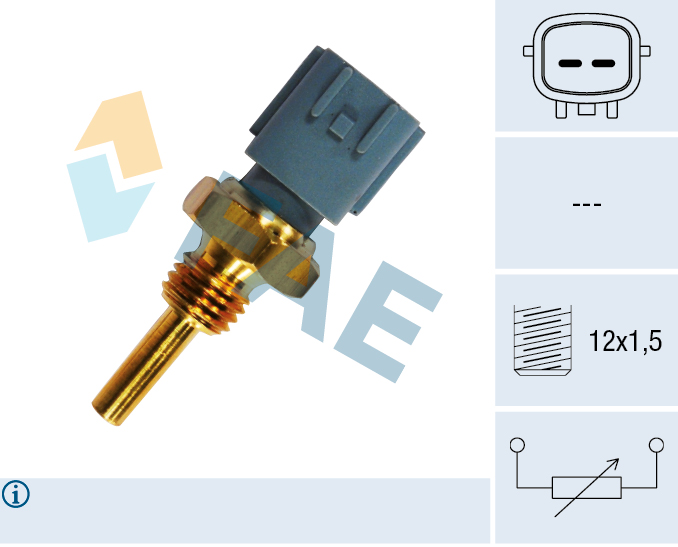 FAE Sensor, kølevæsketemp. 33460 for FORD OPEL GENERAL MOTORS RENAULT ALPINE NISSAN INFINITI STANDARD AUTOMOBILE