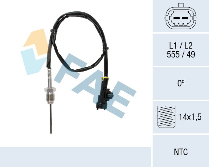 FAE Sensor, udstødningsgastemperatur 68648 for FIAT