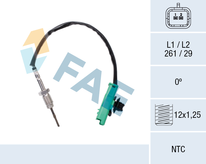 FAE Sensor, udstødningsgastemperatur 68647 for CITROËN