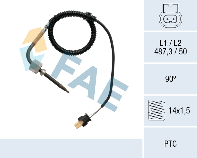 FAE Sensor, udstødningsgastemperatur 68015 efter partikelfilter for MERCEDES-BENZ