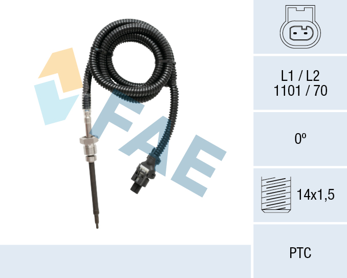 FAE Sensor, udstødningsgastemperatur 68022 for SMART MERCEDES-BENZ