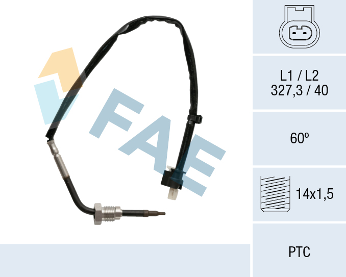 FAE Sensor, udstødningsgastemperatur 68027 Turbolader for NISSAN MERCEDES-BENZ INFINITI