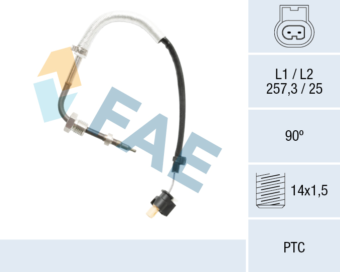 FAE Sensor, udstødningsgastemperatur 68031 før turbolader for SMART MERCEDES-BENZ INFINITI