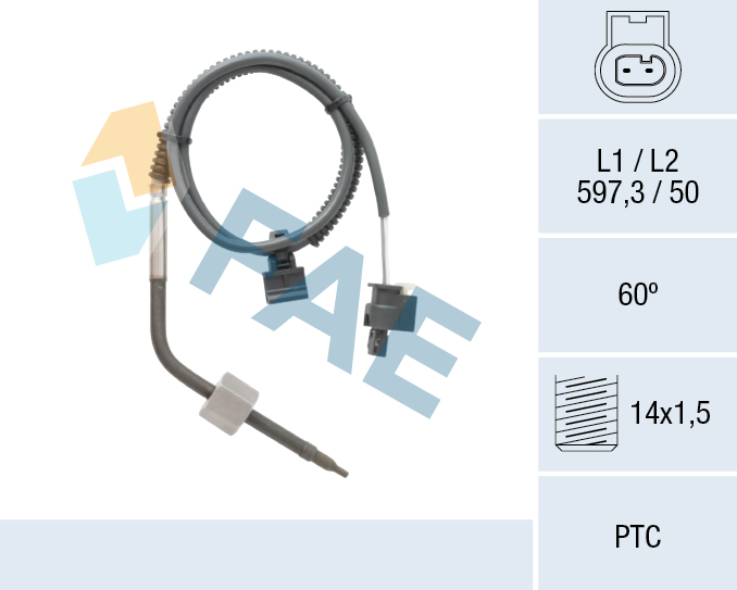 FAE Sensor, udstødningsgastemperatur 68054 foran partikelfilter for MERCEDES-BENZ