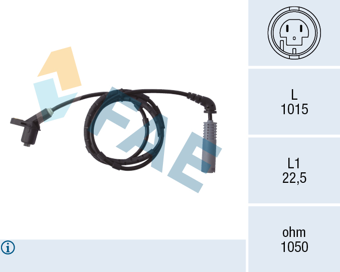 FAE ABS Sensor 78019 bagaksel for STANDARD AUTOMOBILE BMW