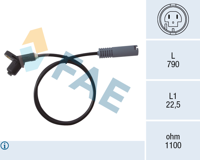 FAE ABS Sensor 78017 bagaksel for BMW STANDARD AUTOMOBILE