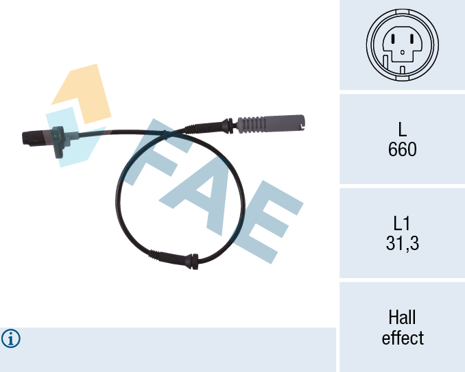 FAE ABS Sensor 78044 foraksel for STANDARD AUTOMOBILE BMW