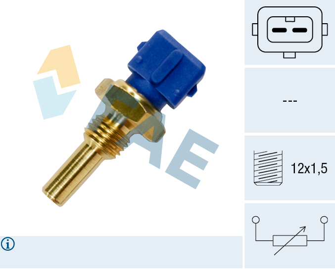 FAE Sensor, kølevæsketemp. 33010 for PEUGEOT FORD VOLVO OPEL BMW SAAB LANCIA FIAT ALFA ROMEO GENERAL MOTORS HOLDEN CITROËN IVECO HYUNDAI VW SKODA HON