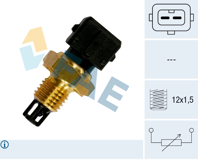 FAE Sensor, indsugningstemp. 33160 for FERRARI DAF FIAT HOLDEN GENERAL MOTORS PORSCHE LAND ROVER VW BMW HONDA ROLLS-ROYCE STANDARD AUTOMOBILE