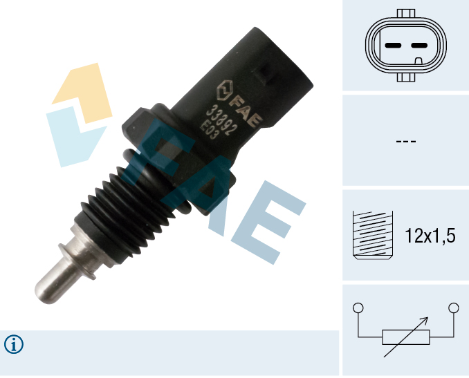 FAE Sensor, kølevæsketemp. 33892 for VW AUDI PORSCHE SEAT STANDARD AUTOMOBILE