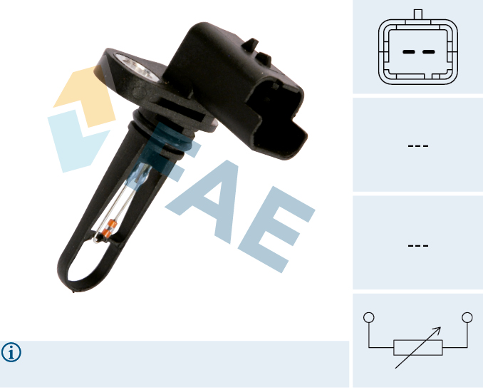 FAE Sensor, indsugningstemp. 33509 for FORD FORD USA VOLVO PEUGEOT MAZDA FIAT LANCIA JAGUAR MITSUBISHI SUZUKI TOYOTA MINI LAND ROVER