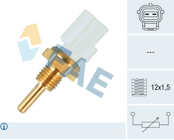 FAE Sensor, kølevæsketemp. 33255 for VOLVO GENERAL MOTORS MAZDA LEXUS TOYOTA PEUGEOT DAIHATSU SUBARU STANDARD AUTOMOBILE