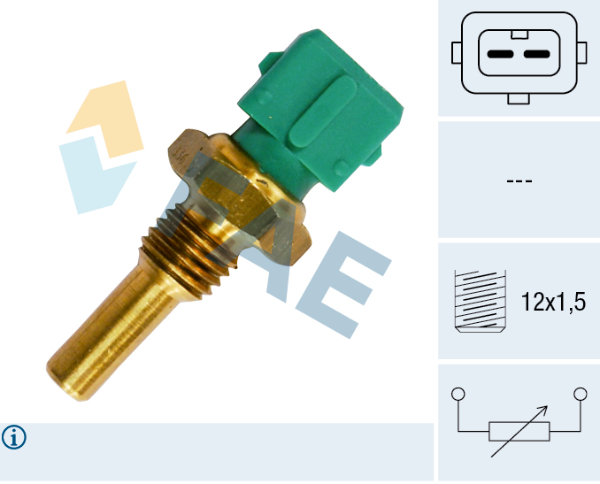 FAE Sensor, kølevæsketemp. 33600 for SAAB OPEL CHRYSLER FIAT FORD LANCIA GENERAL MOTORS ALFA ROMEO VAUXHALL BMW PEUGEOT JAGUAR ROVER STANDARD AUTOMOB