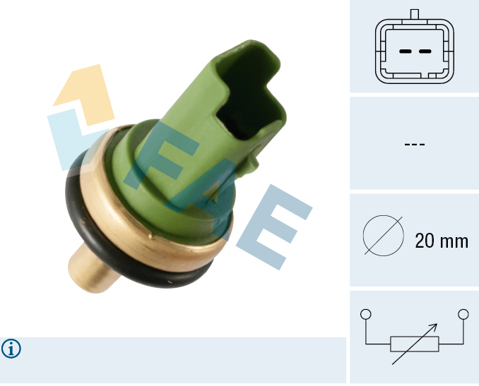 FAE Sensor, kølevæsketemp. 33706 for FORD VOLVO FIAT DS PEUGEOT JAGUAR MAZDA MITSUBISHI SUZUKI TOYOTA MINI LAND ROVER