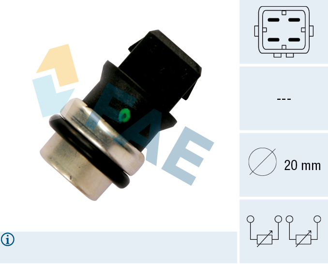 FAE Sensor, kølevæsketemp. 33650 for VW STANDARD AUTOMOBILE