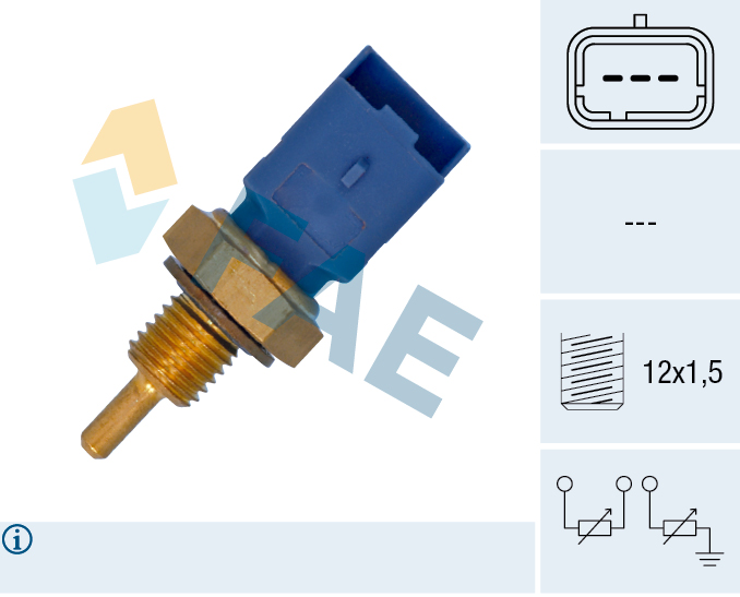 FAE Sensor, kølevæsketemp. 33795 for PEUGEOT CITROËN FIAT RENAULT SUZUKI STANDARD AUTOMOBILE