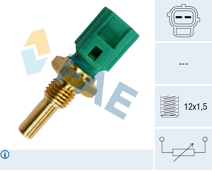 FAE Sensor, kølevæsketemp. 33250 for FORD VOLVO GENERAL MOTORS VW HOLDEN MAZDA JAGUAR SUBARU SUZUKI KIA MINI STANDARD AUTOMOBILE