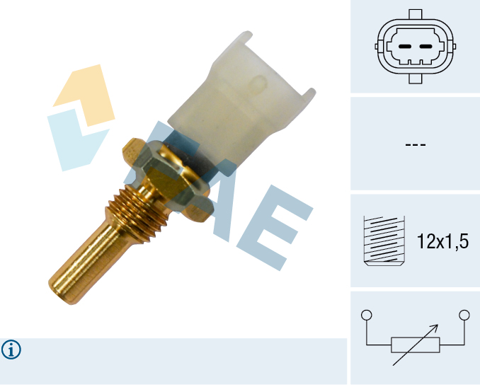 FAE Sensor, kølevæsketemp. 33480 for OPEL GENERAL MOTORS BENTLEY MERCEDES-BENZ FIAT STANDARD AUTOMOBILE