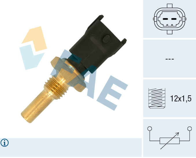 FAE Sensor, kølevæsketemp. 33485 for FERRARI OPEL MASERATI VAUXHALL CHEVROLET IVECO FIAT ALFA ROMEO JEEP RENAULT RENAULT TRUCKS FUSO (MITSUBISHI) TAT