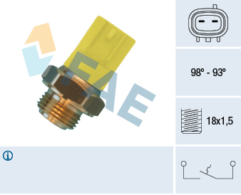 FAE Temperaturkontakt, kølerventilator 36500 for GENERAL MOTORS SUZUKI STANDARD AUTOMOBILE