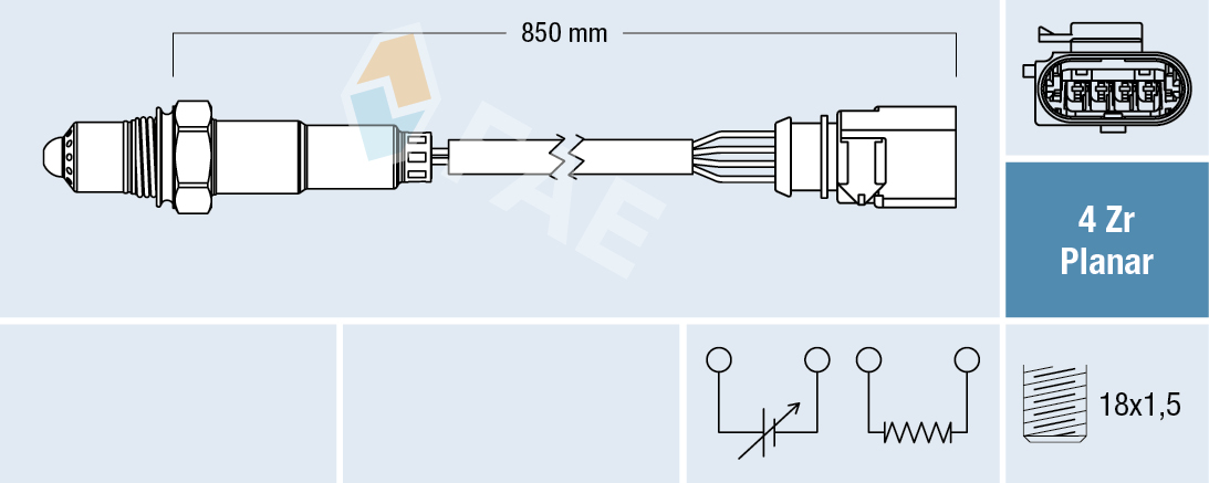 FAE Lambdasonde 77403 efter katalysator for VAG SEAT VW SKODA