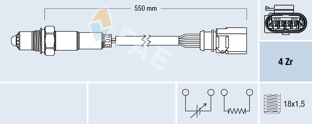 FAE Lambdasonde 77439 for LAMBORGHINI VW SKODA