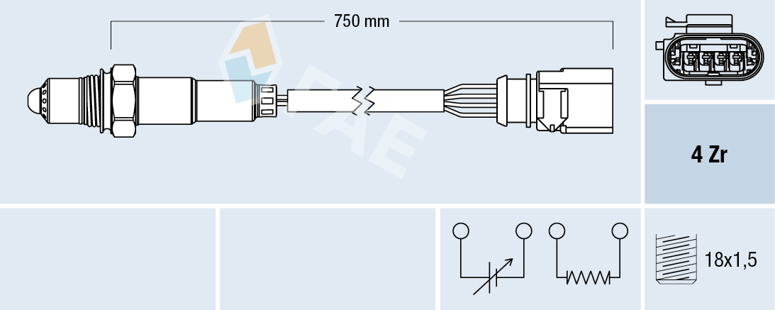 FAE Lambdasonde 77399 for SKODA VW