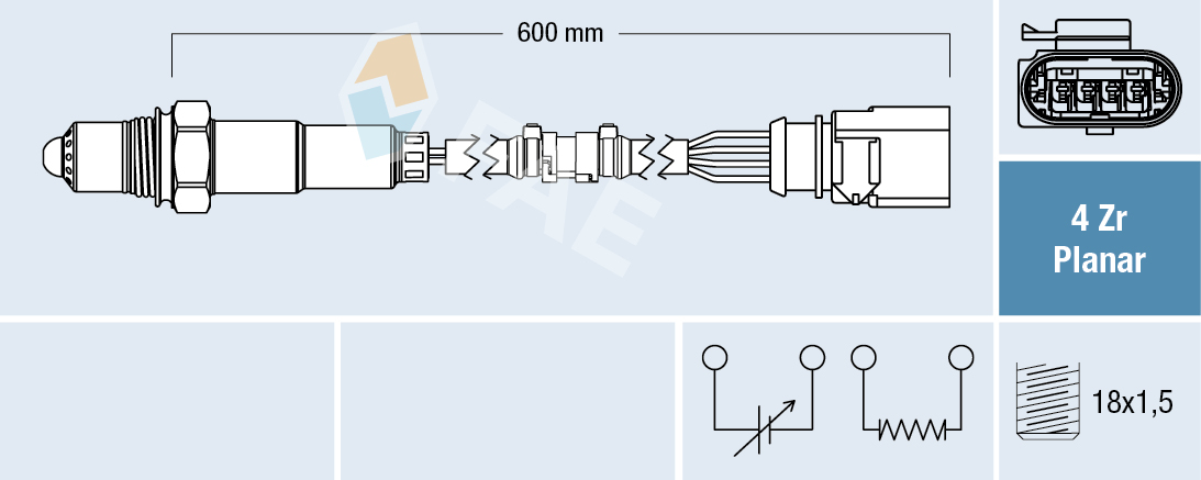FAE Lambdasonde 77458 for SKODA VW
