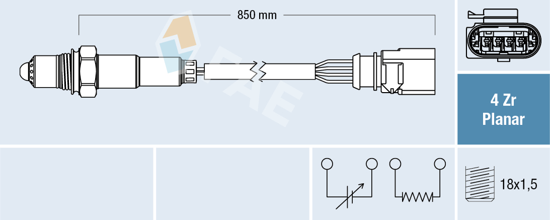 FAE Lambdasonde 77464 for VW VAG SEAT SKODA AUDI