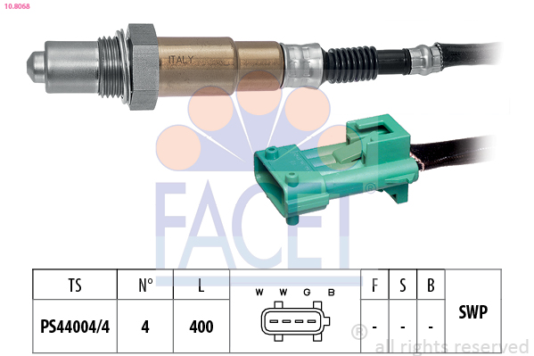 FACET Lambdasonde 108068 for PEUGEOT FIAT