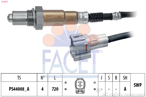 FACET Lambdasonde 108317 for OPEL GENERAL MOTORS NISSAN SUZUKI
