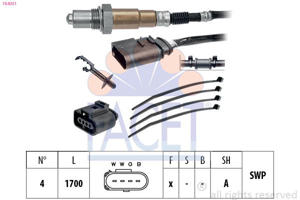 FACET Lambdasonde 108251 for VW BENTLEY SEAT