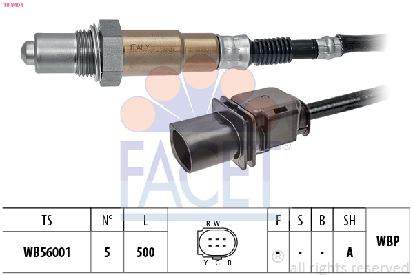 FACET Lambdasonde 108404 for MASERATI OPEL FORD LANCIA JEEP FIAT GENERAL MOTORS AUDI JAGUAR NISSAN RENAULT VW SSANGYONG HYUNDAI PORSCHE