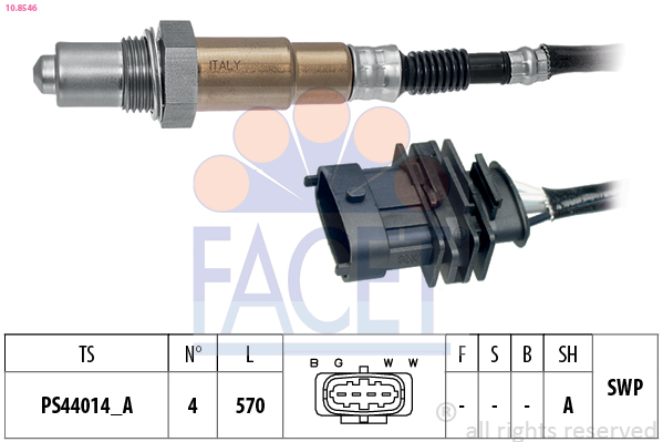 FACET Lambdasonde 108546 for OPEL GENERAL MOTORS FIAT