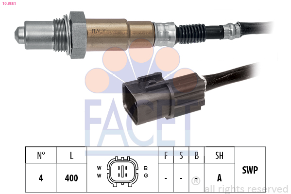 FACET Lambdasonde 108551 for OPEL GENERAL MOTORS DAEWOO