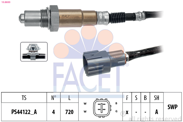 FACET Lambdasonde 108600 for MAZDA TOYOTA