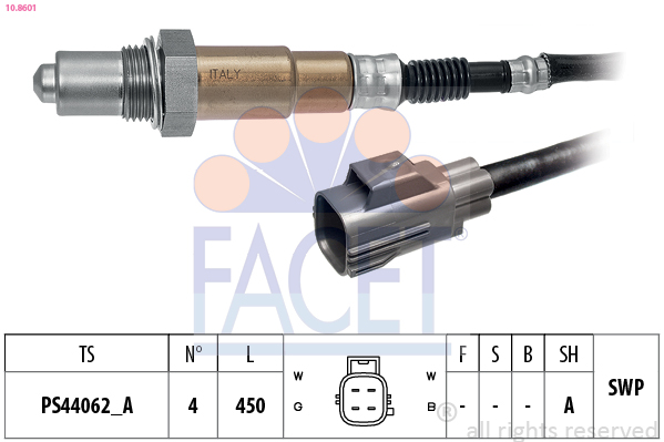 FACET Lambdasonde 108601 for VOLVO FORD LAND ROVER