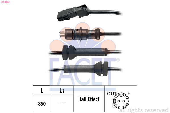 FACET ABS Sensor 210052 for RENAULT